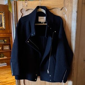 Ba&sh Womens oversized Black Wool Bomber Jacket